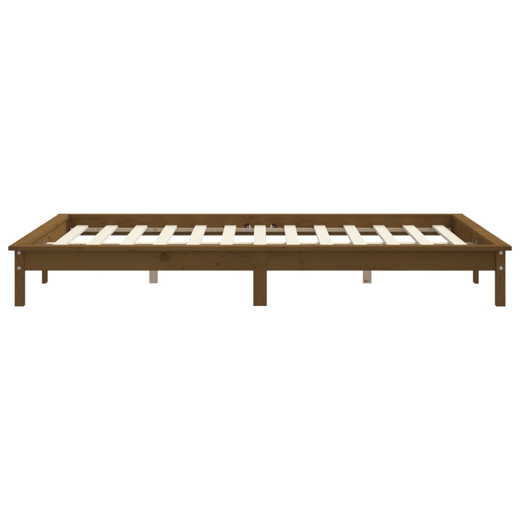 Sengeramme honningbrun 200x200 cm heltre furu