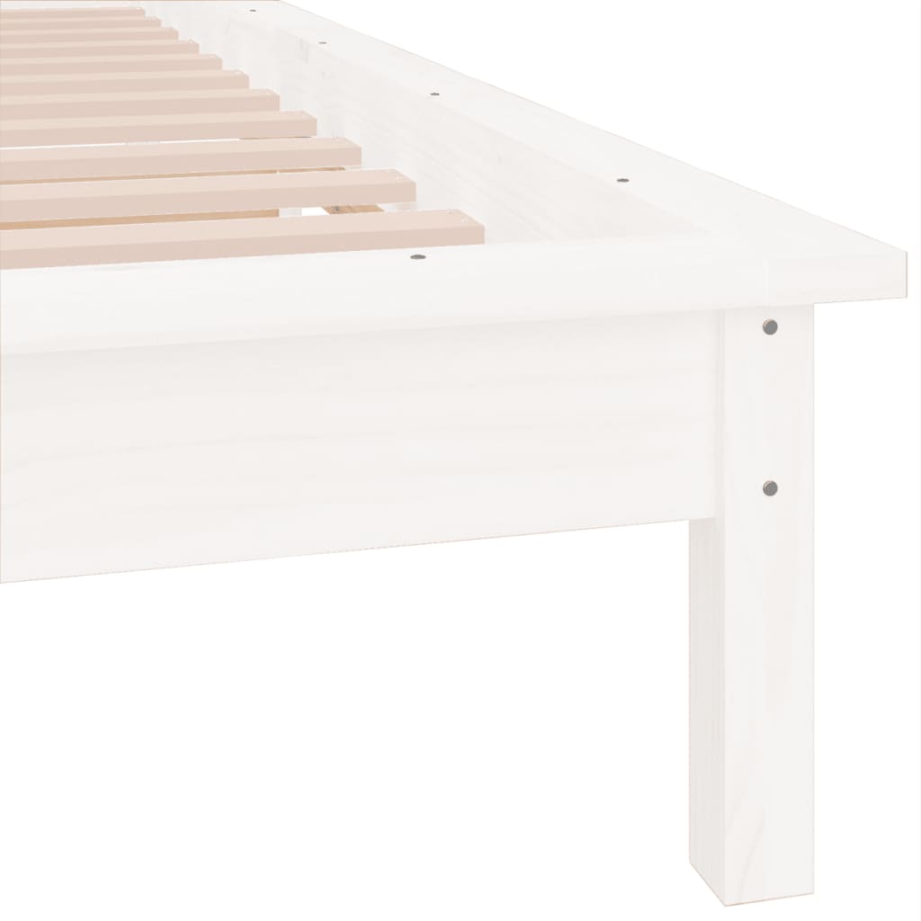 Sengeramme med LED hvit 90x200 cm heltre