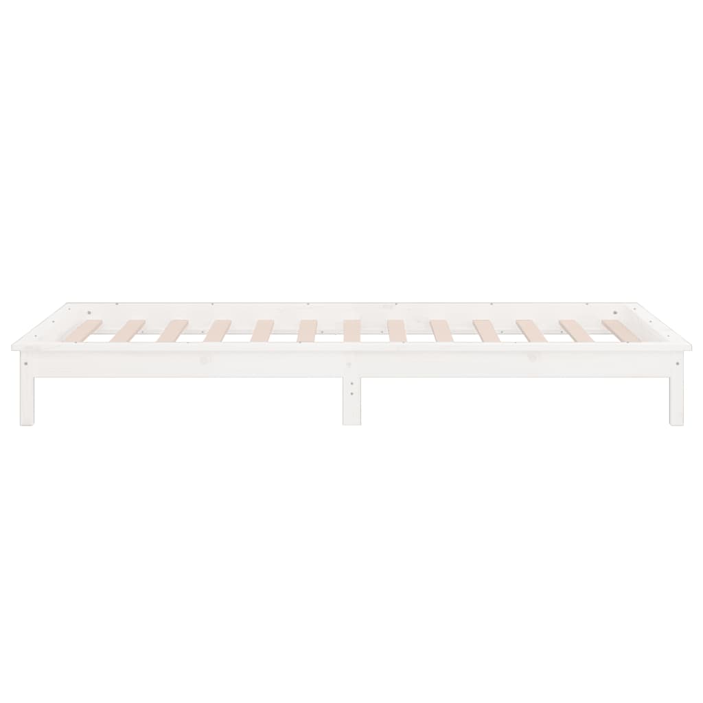 Sengeramme med LED hvit 75x190 cm Small Single heltre
