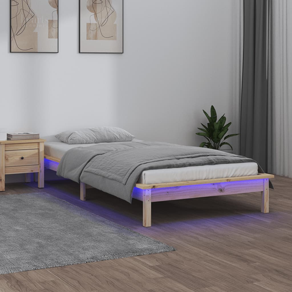 Sengeramme med LED 90x190 cm Single heltre