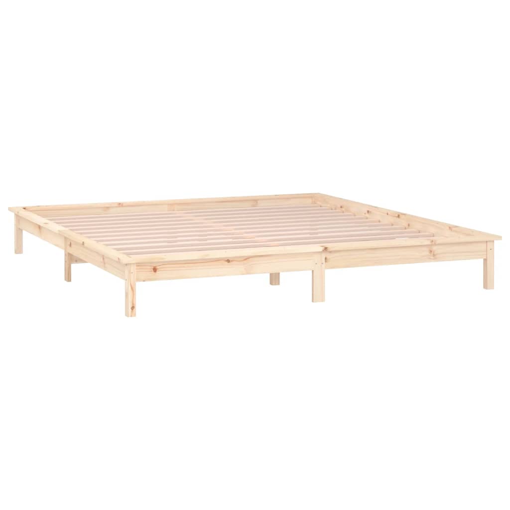 Sengeramme med LED 140x190 cm heltre