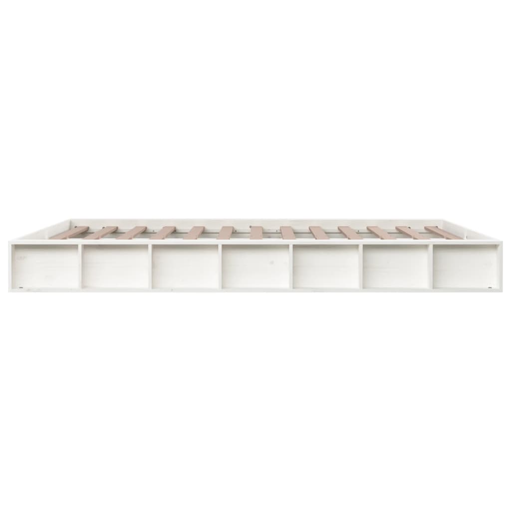 Sengeramme hvit 200x200 cm heltre