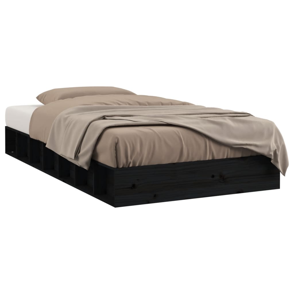 Sengeramme svart 135x190 cm Double heltre vidaXL