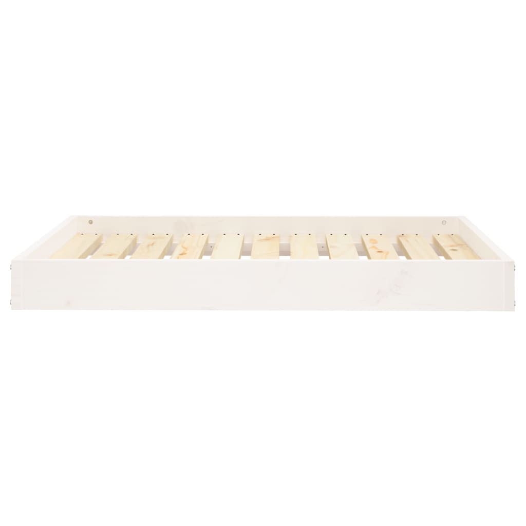 Hundeseng hvit 91,5x64x9 cm heltre furu