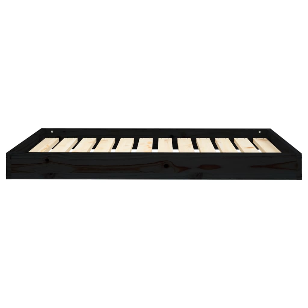 Hundeseng svart 101,5x74x9 cm heltre furu