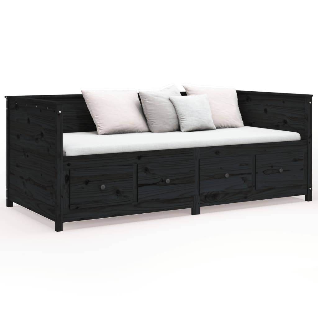 Dagseng svart 90x200 cm heltre furu