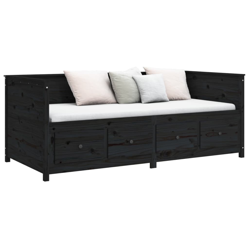 Dagseng svart 90x200 cm heltre furu