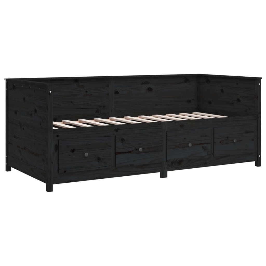 Dagseng svart 90x200 cm heltre furu