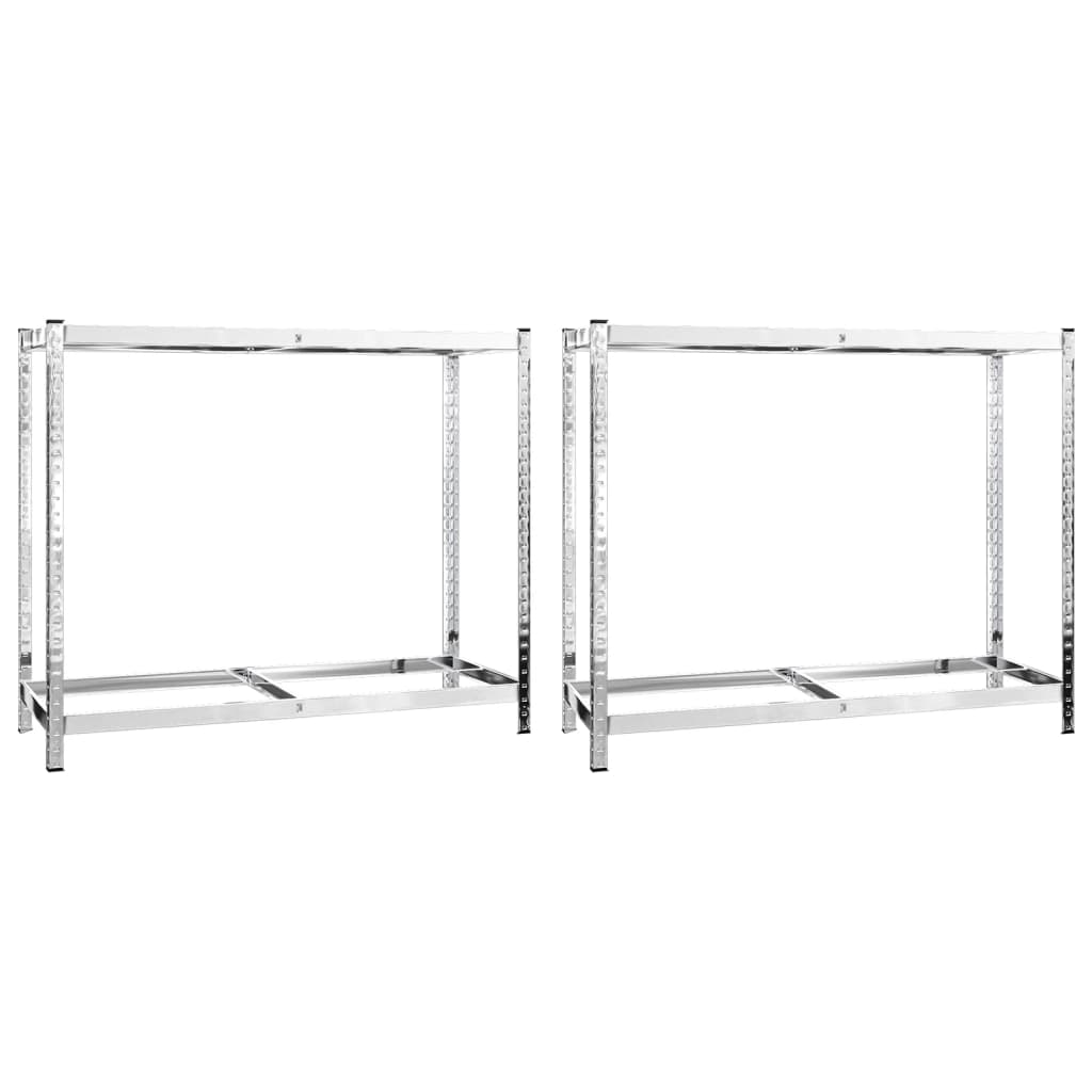 Dekkstativer 2 lag 2 stk sølv 110x40x110 cm stål