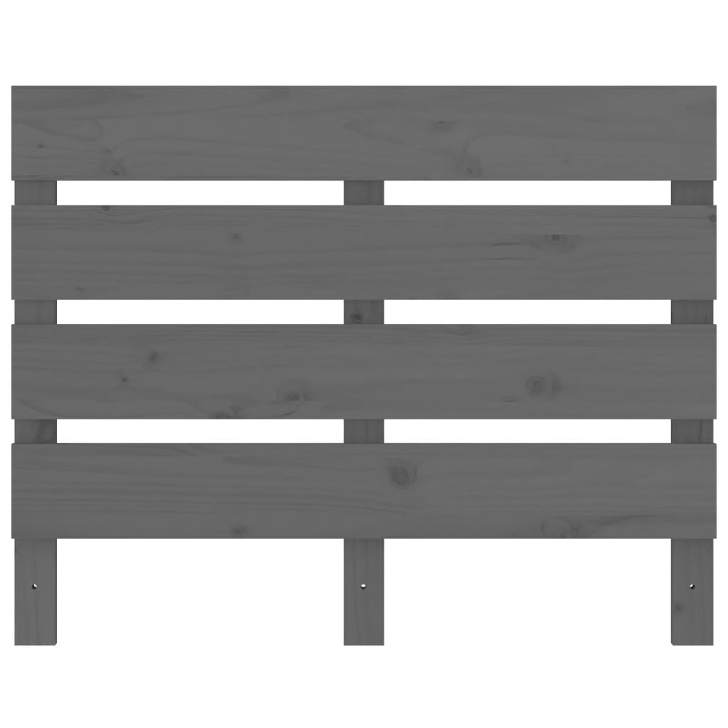 Sengegavl grå 100x3x80 cm heltre furu