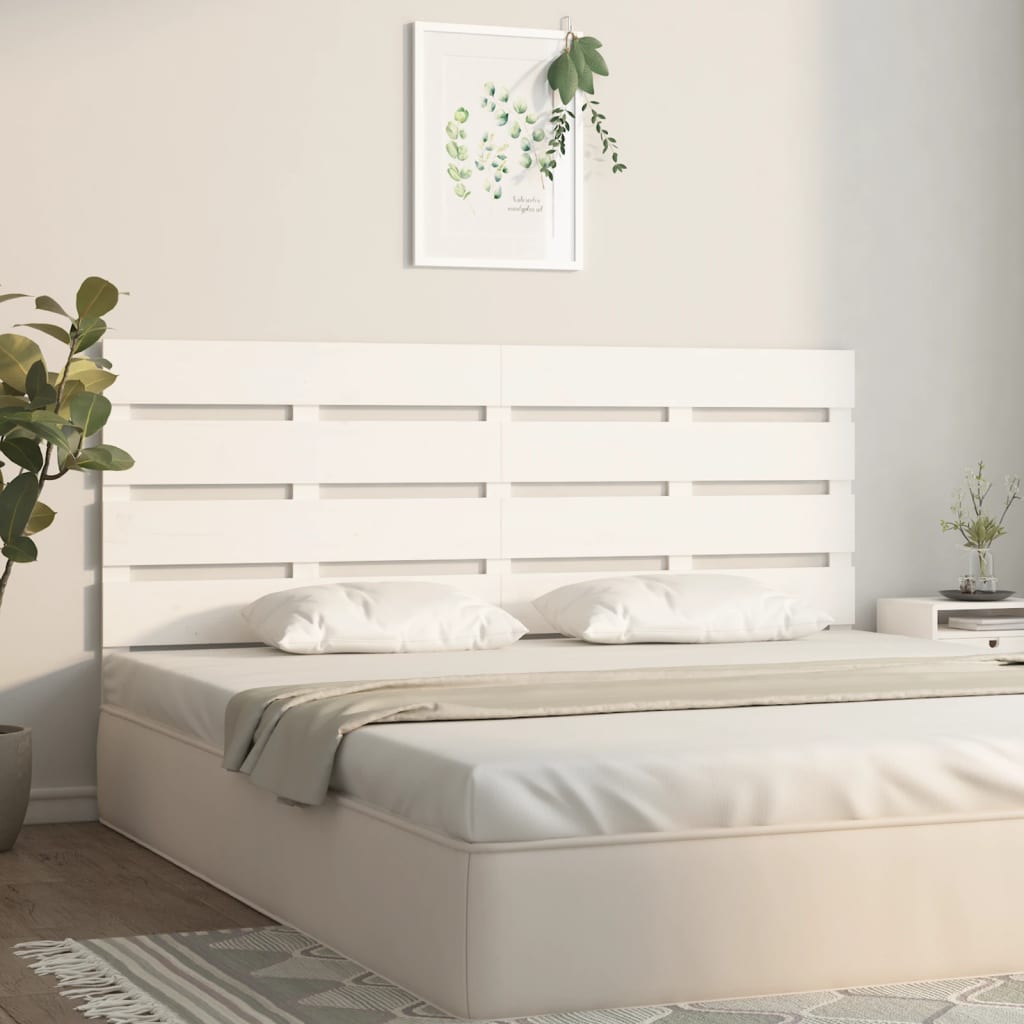 Sengegavl hvit 160x3x80 cm heltre furu