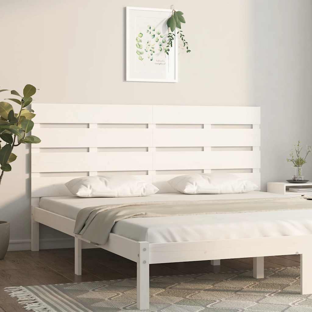 Sengegavl hvit 180x3x80 cm heltre furu