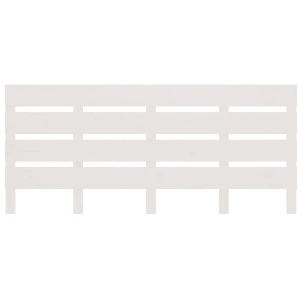 Sengegavl hvit 200x3x80 cm heltre furu