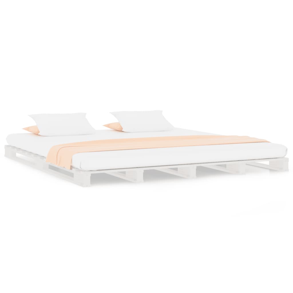 Palleseng hvit 135x190 cm heltre furu Double
