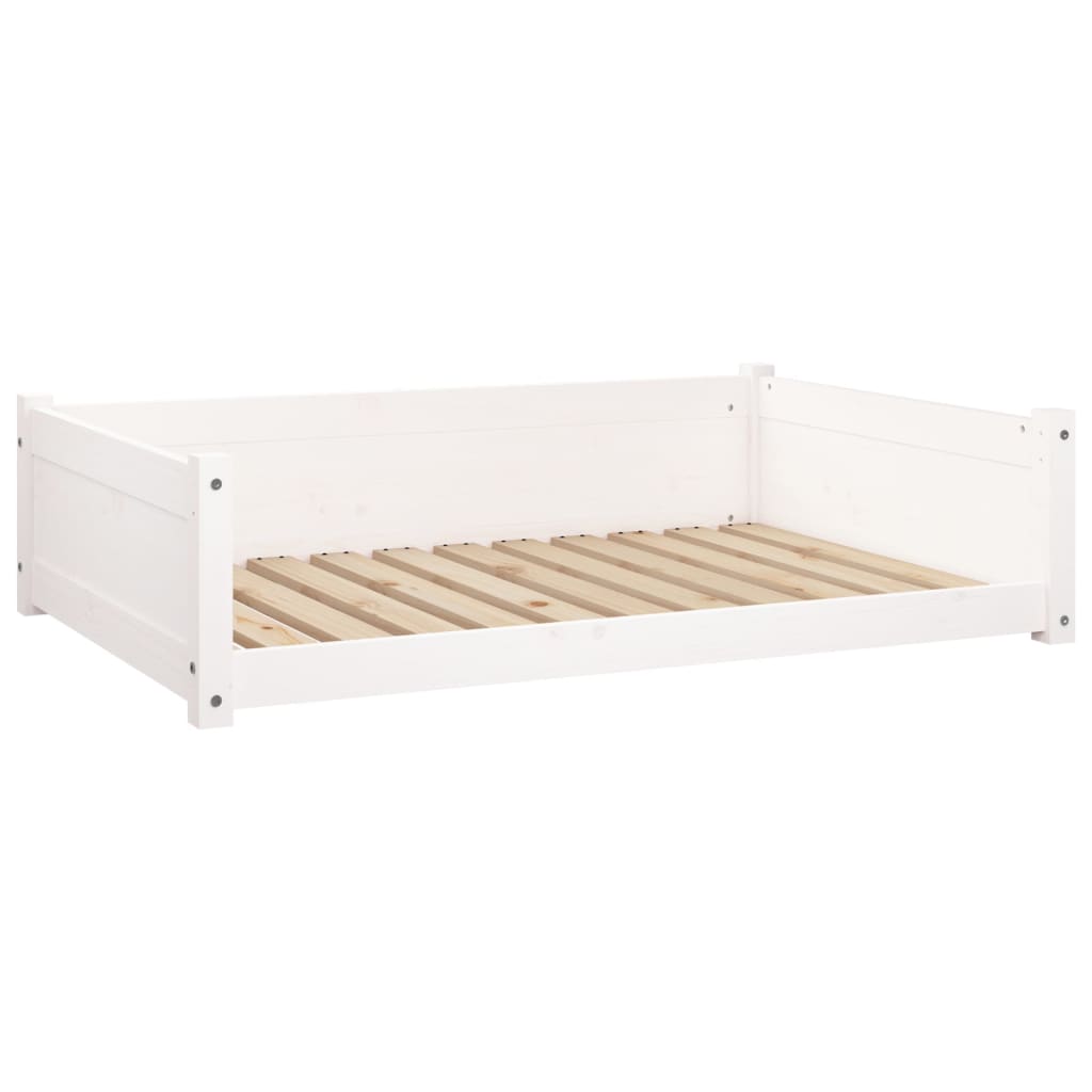 Hundeseng hvit 105,5x75,5x28 cm heltre furu