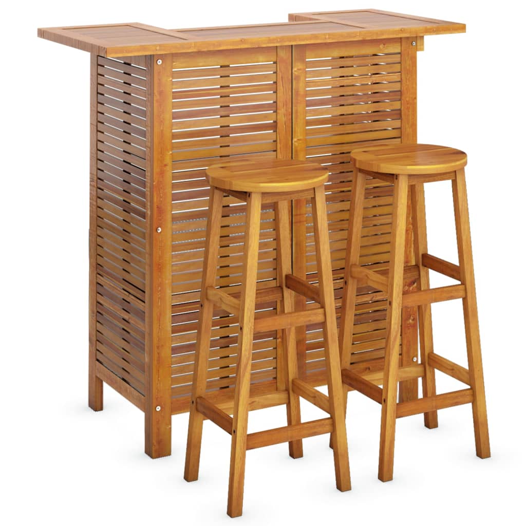 Hagebarsett 3 deler heltre akasie vidaXL