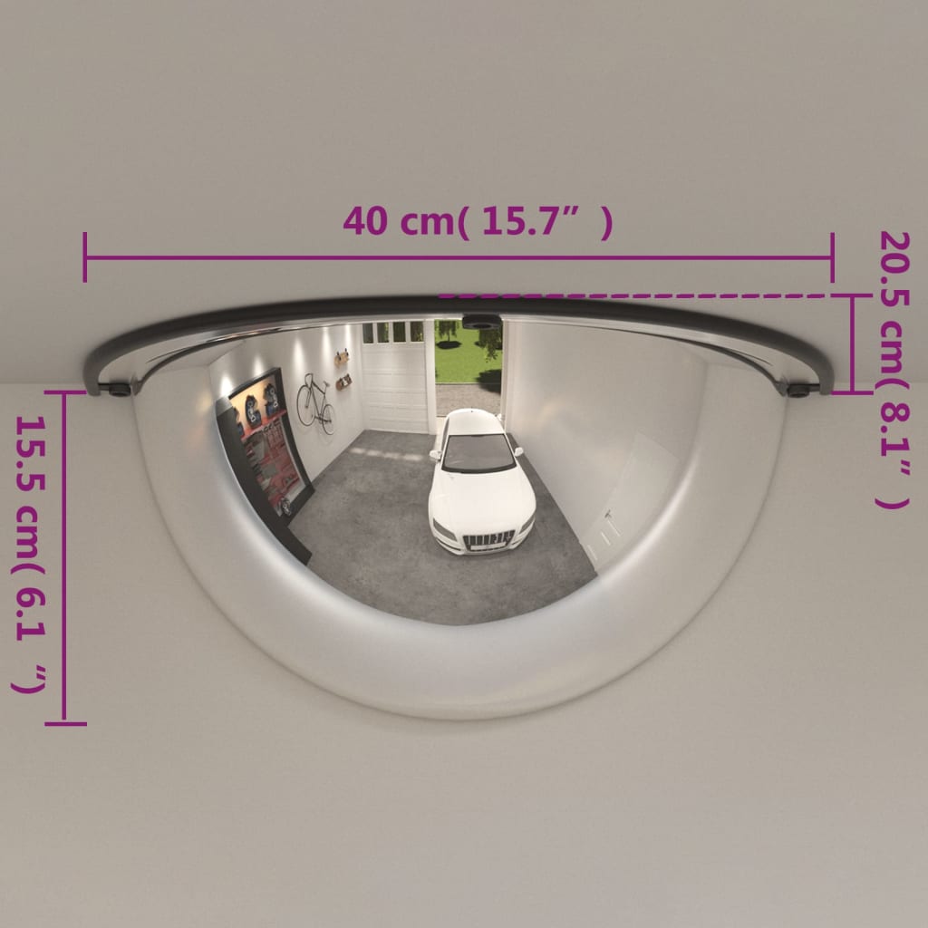 Trafikkspeil halv kuppel 2 stk Ø40 cm akryl