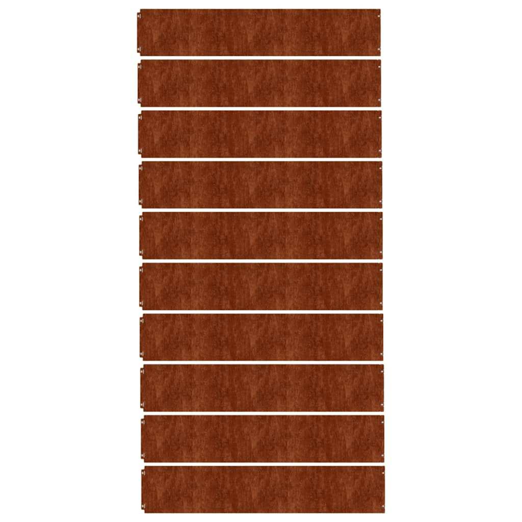 Plenkanter 10 stk 20x103 cm fleksibelt cortenstål