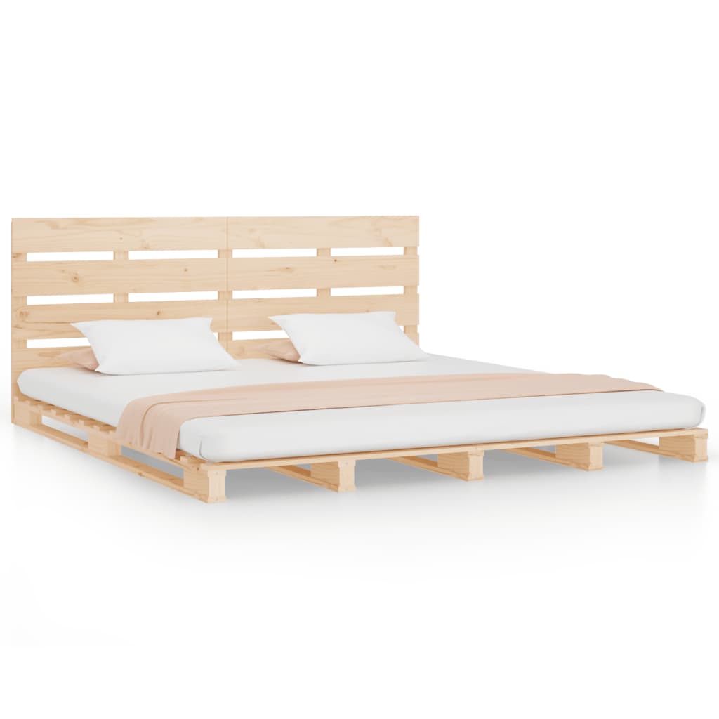 Sengeramme med madrass 200x200 cm heltre furu