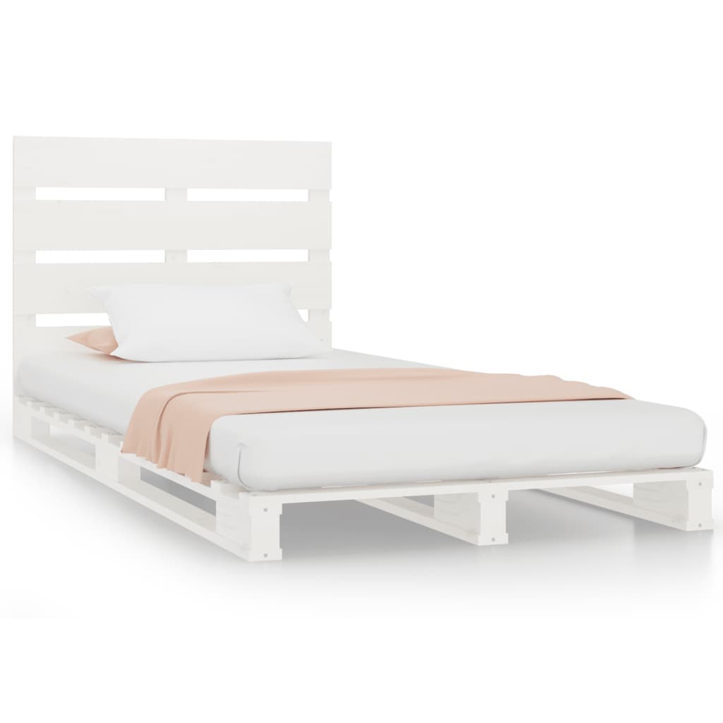 Sengeramme uten madrass hvit 75x190 cm heltre furu