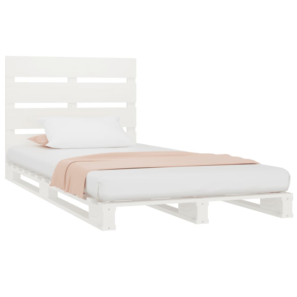 Sengeramme uten madrass hvit 75x190 cm heltre furu