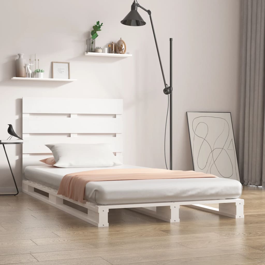 Sengeramme uten madrass hvit 75x190 cm heltre furu