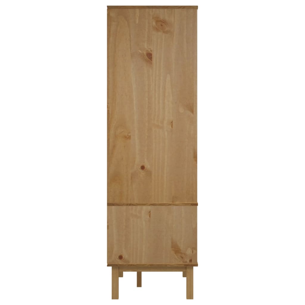 Garderobe OTTA brun og grå 76,5x53x172 cm heltre furu
