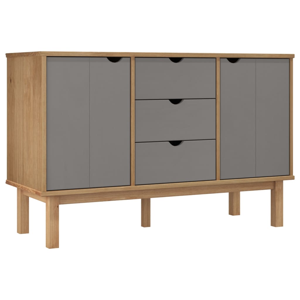 Skjenk OTTA brun og grå 113,5x43x73 cm heltre furu