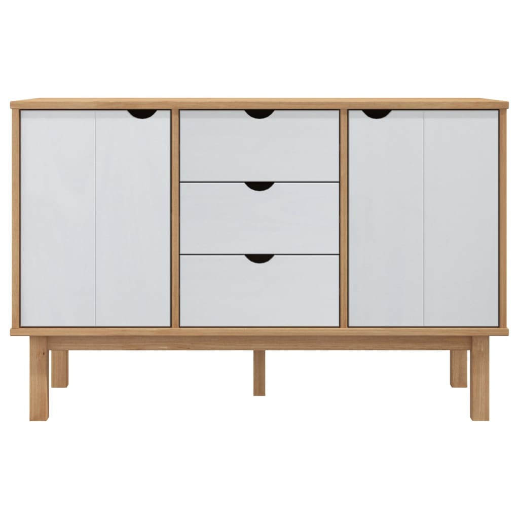 Skjenk OTTA brun og hvit 113,5x43x73 cm heltre furu