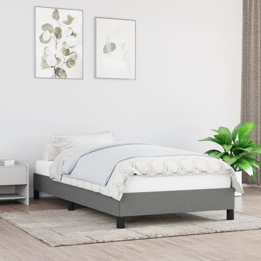 Sengeramme uten madrass mørkegrå 90x190 cm Single stoff