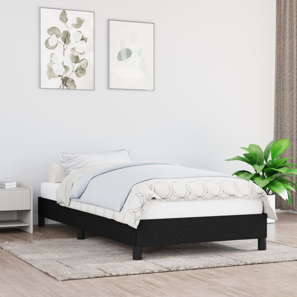 Sengeramme uten madrass svart 90x190 cm Single stoff