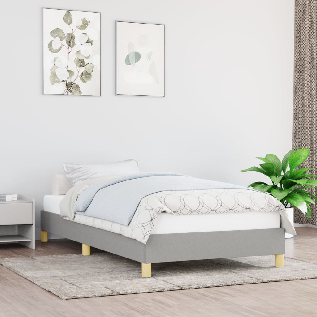 Sengeramme uten madrass lysegrå 90x190 cm Single stoff