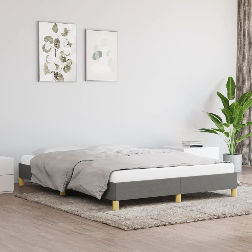 Sengeramme uten madrass mørkegrå 135x190 cm Double stoff