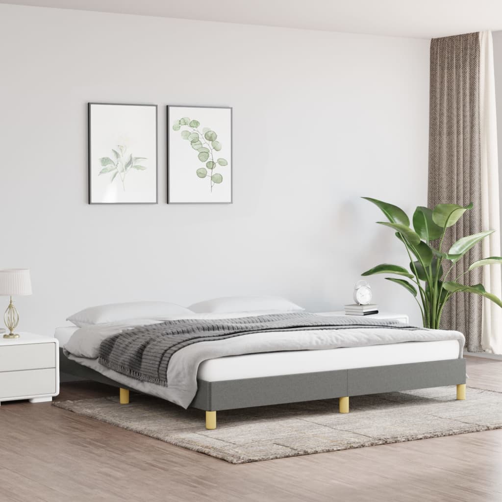 Sengeramme uten madrass mørkegrå 180x200cm Super King stoff
