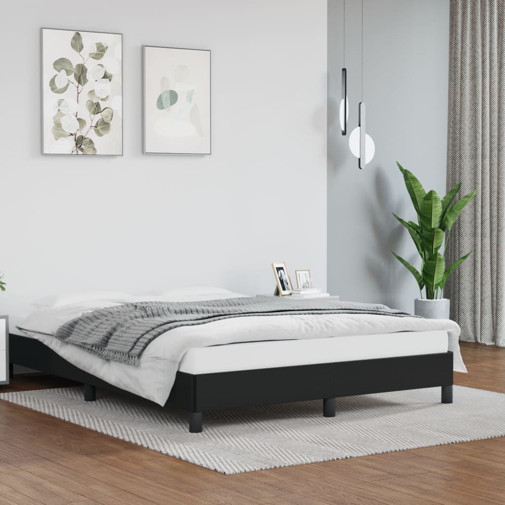 Sengeramme uten madrass svart 135x190 cm Double kunstskinn