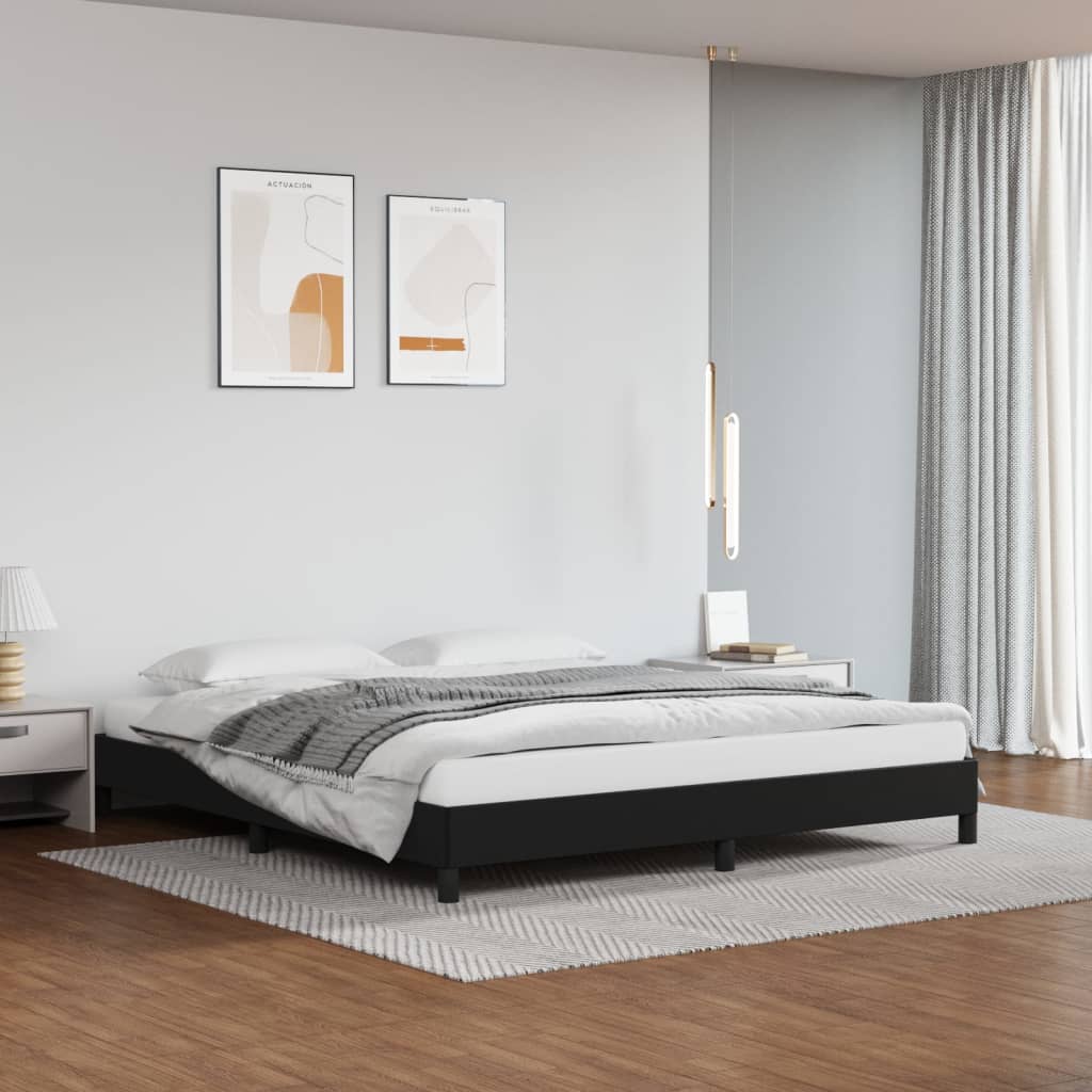 Sengeramme svart 180x200 cm Super King kunstskinn