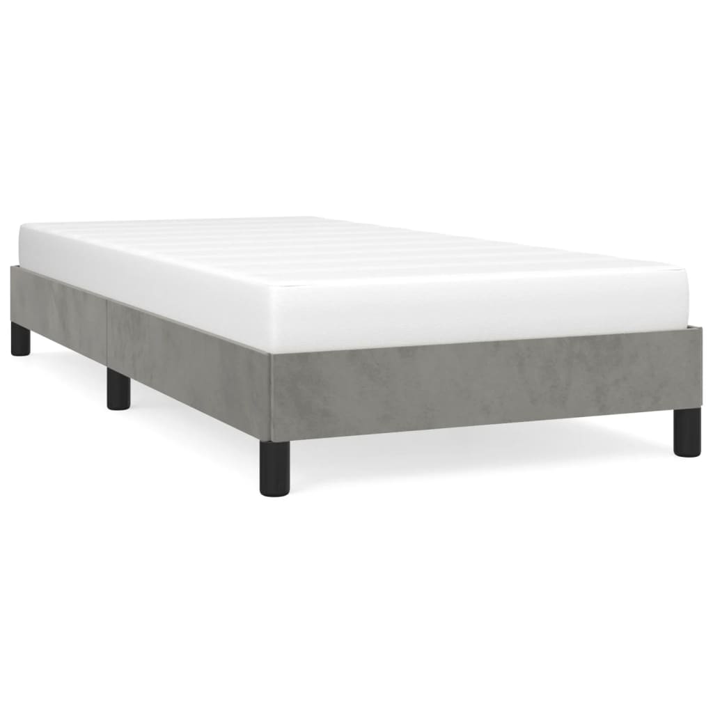 Sengeramme uten madrass lysegrå 90x190 cm Single fløyel