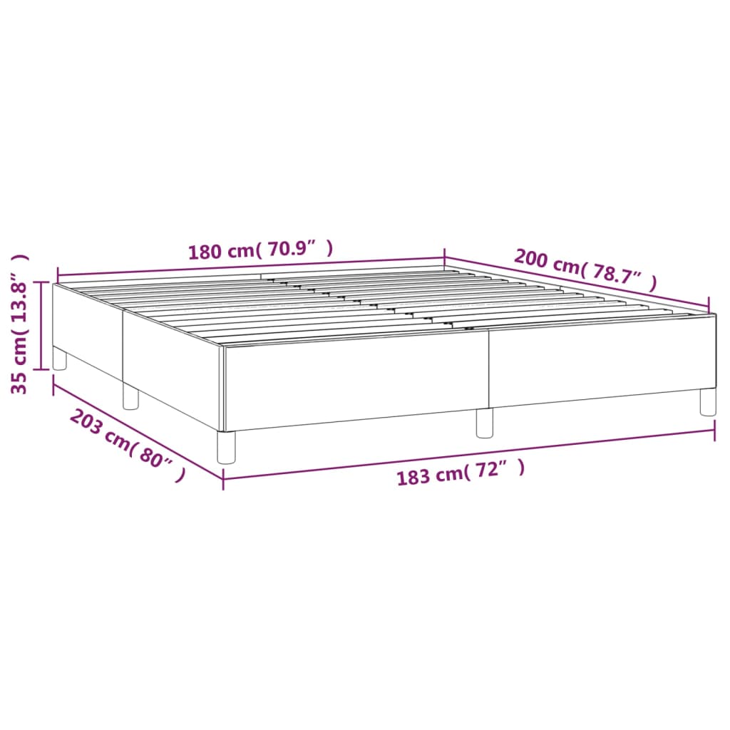 Sengeramme uten madrass svart 180x200cm Super King stoff