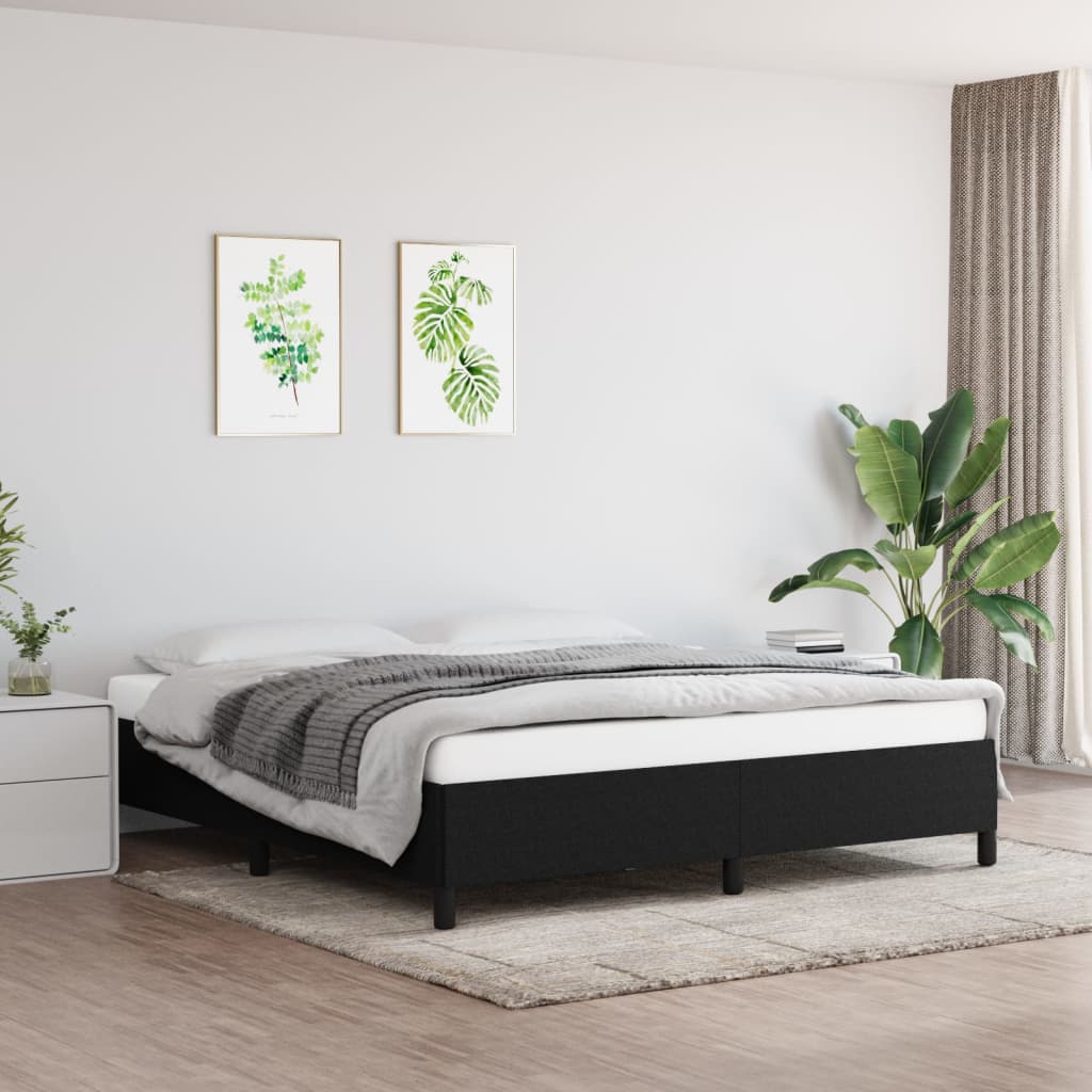 Sengeramme uten madrass svart 180x200cm Super King stoff
