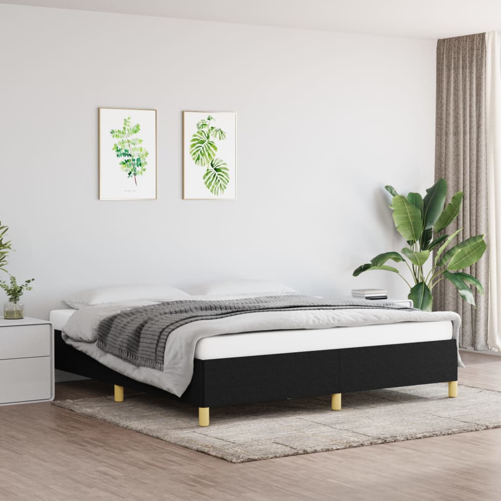 Sengeramme uten madrass svart 180x200cm Super King stoff