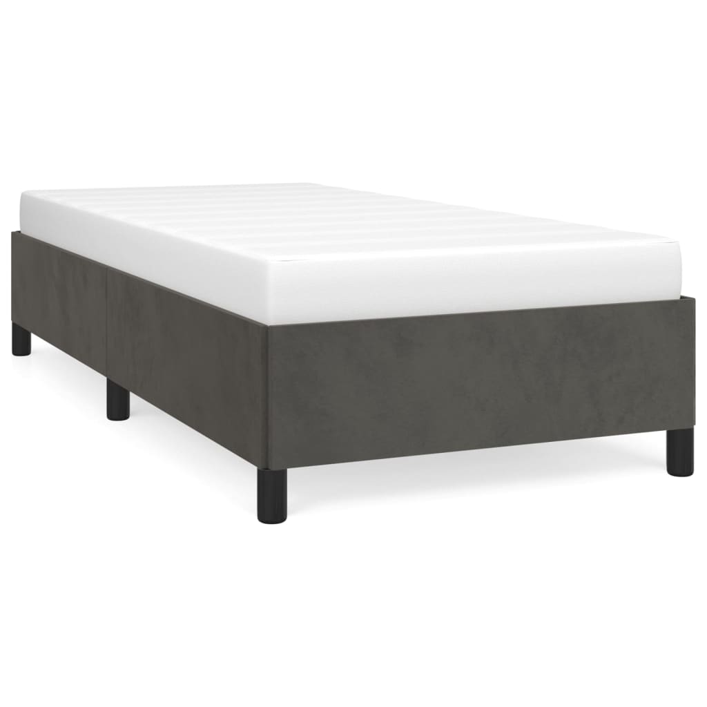 Sengeramme uten madrass mørkegrå 90x190 cm Single fløyel