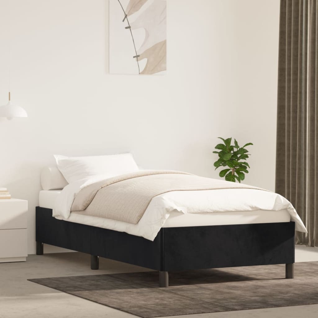 Sengeramme uten madrass svart 90x190 cm Single fløyel