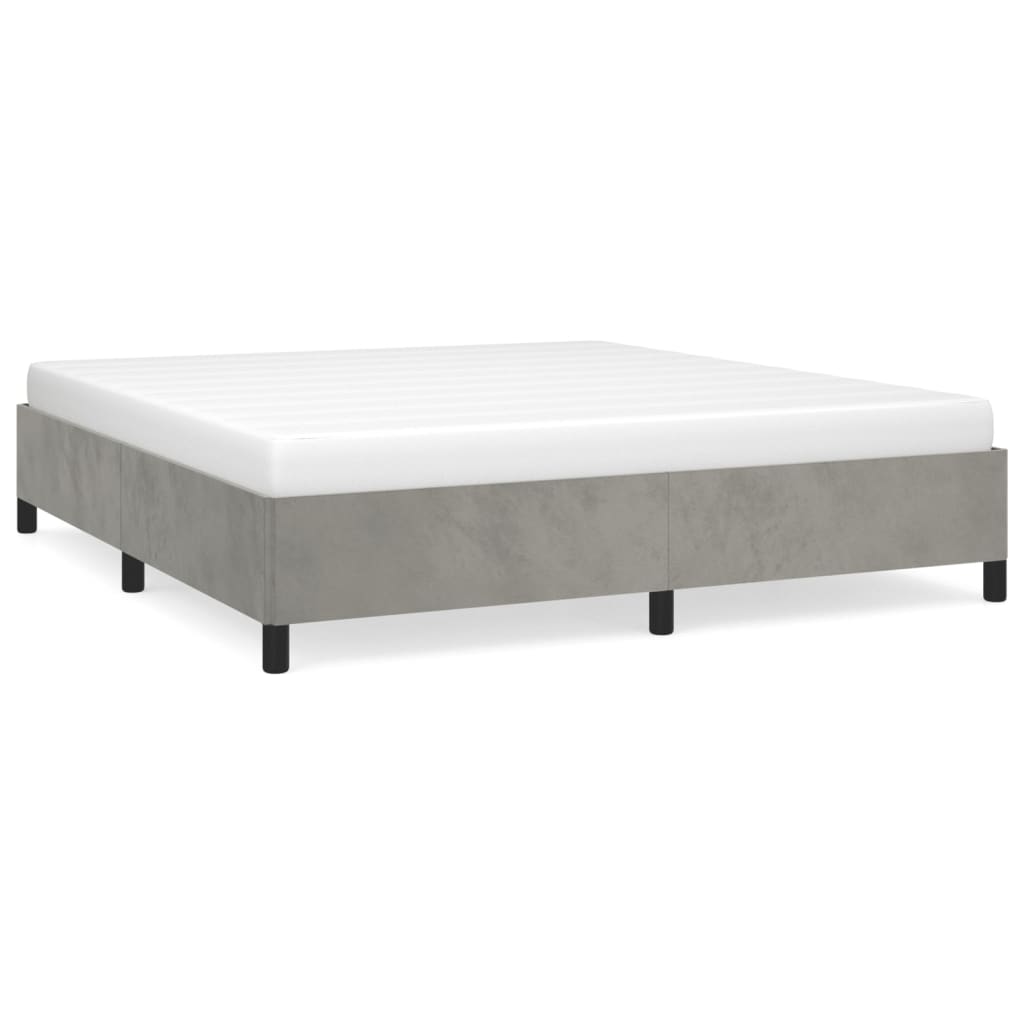 Sengeramme uten madrass lysegrå 135x190 cm Double fløyel
