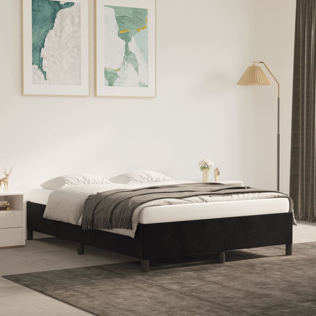 Sengeramme uten madrass svart 135x190 cm Double fløyel