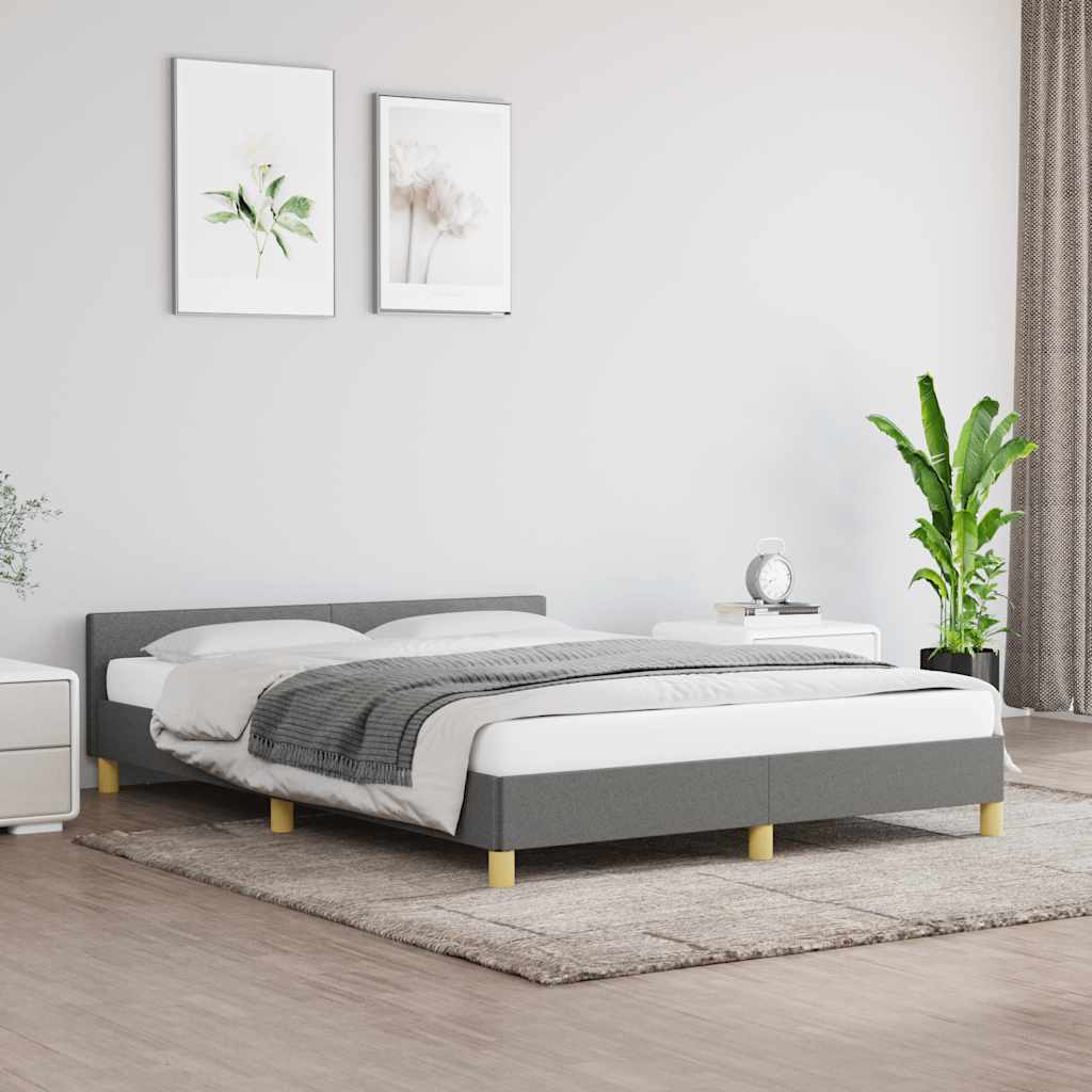 Sengeramme uten madrass mørkegrå 180x200cm Super King stoff