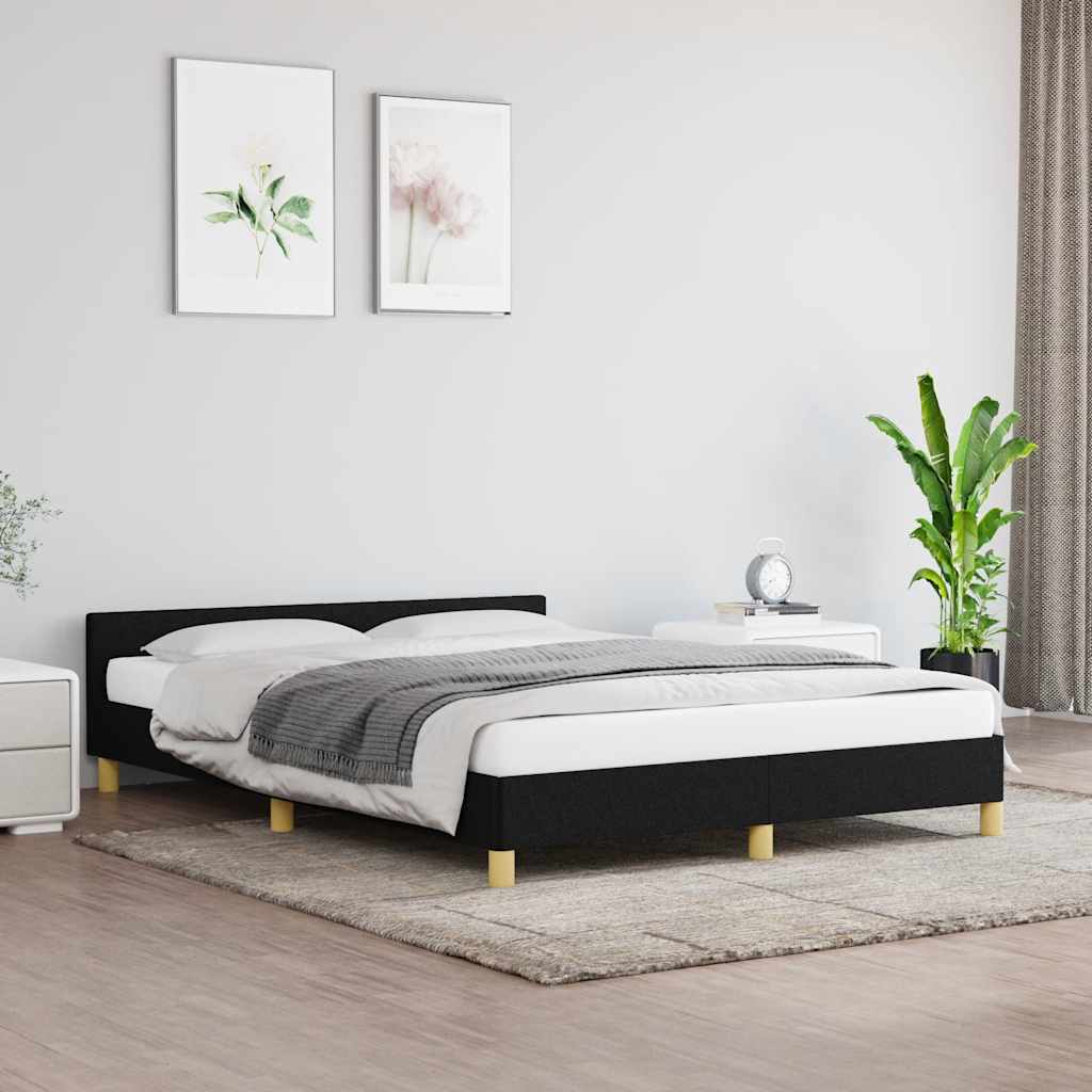 Sengeramme uten madrass svart 180x200cm Super King stoff
