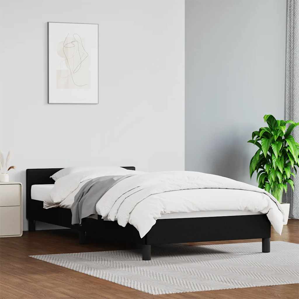 Sengeramme uten madrass svart 90x190 cm Single kunstskinn