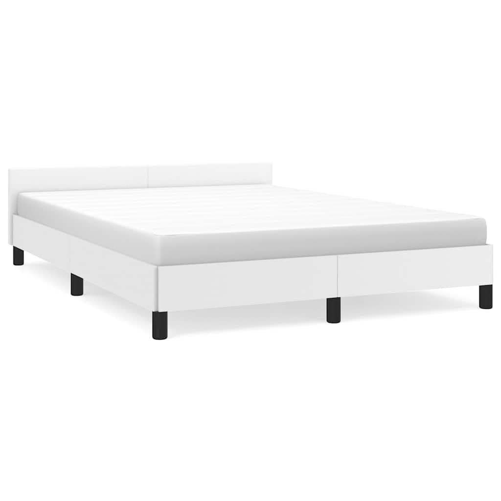 Sengeramme uten madrass hvit 135x190 cm Double kunstskinn