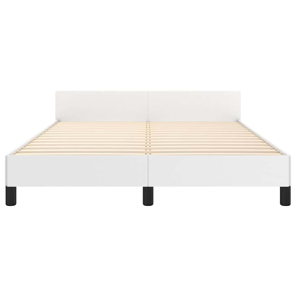 Sengeramme uten madrass hvit 135x190 cm Double kunstskinn