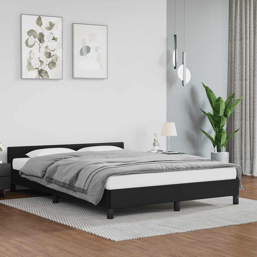Sengeramme uten madrass svart 180x200cm Super King kunstskinn